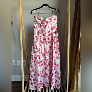 Bardot Light Pink Strapless Floral Spring Gown